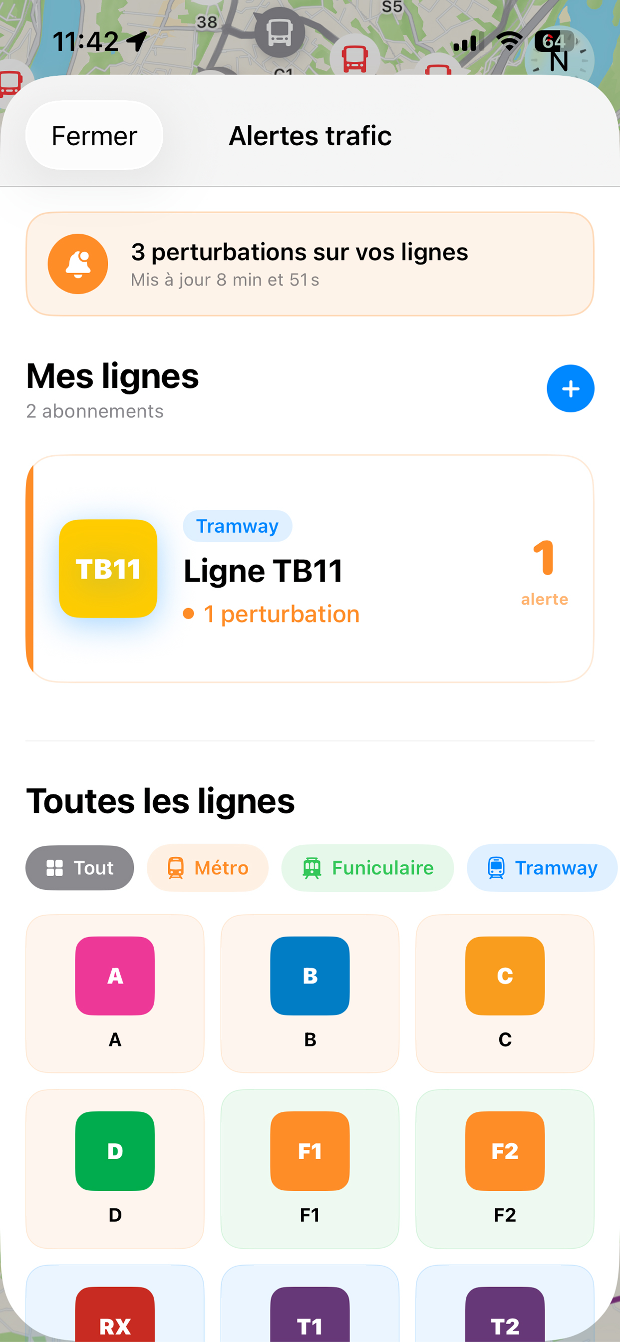 Alertes et perturbations du réseau