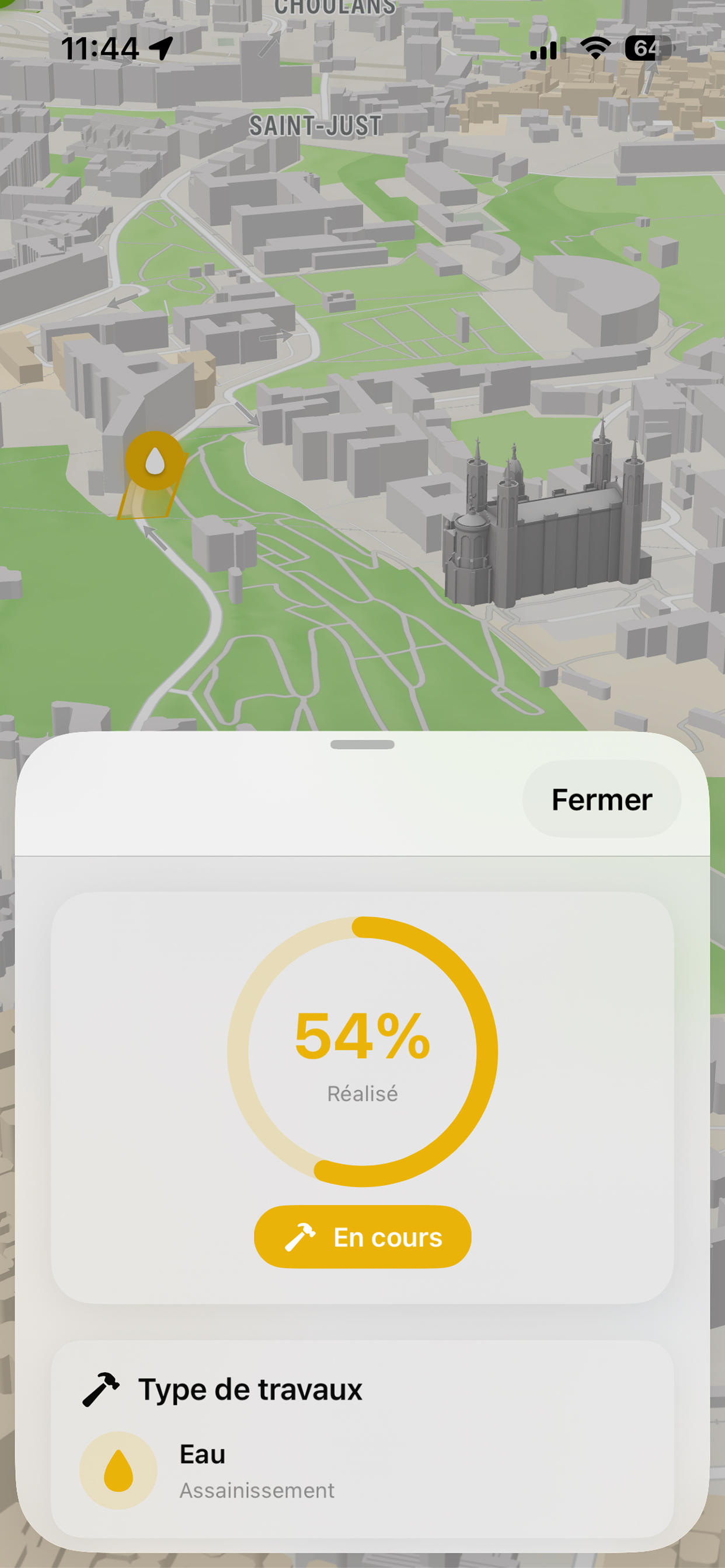 Travaux en cours sur le réseau